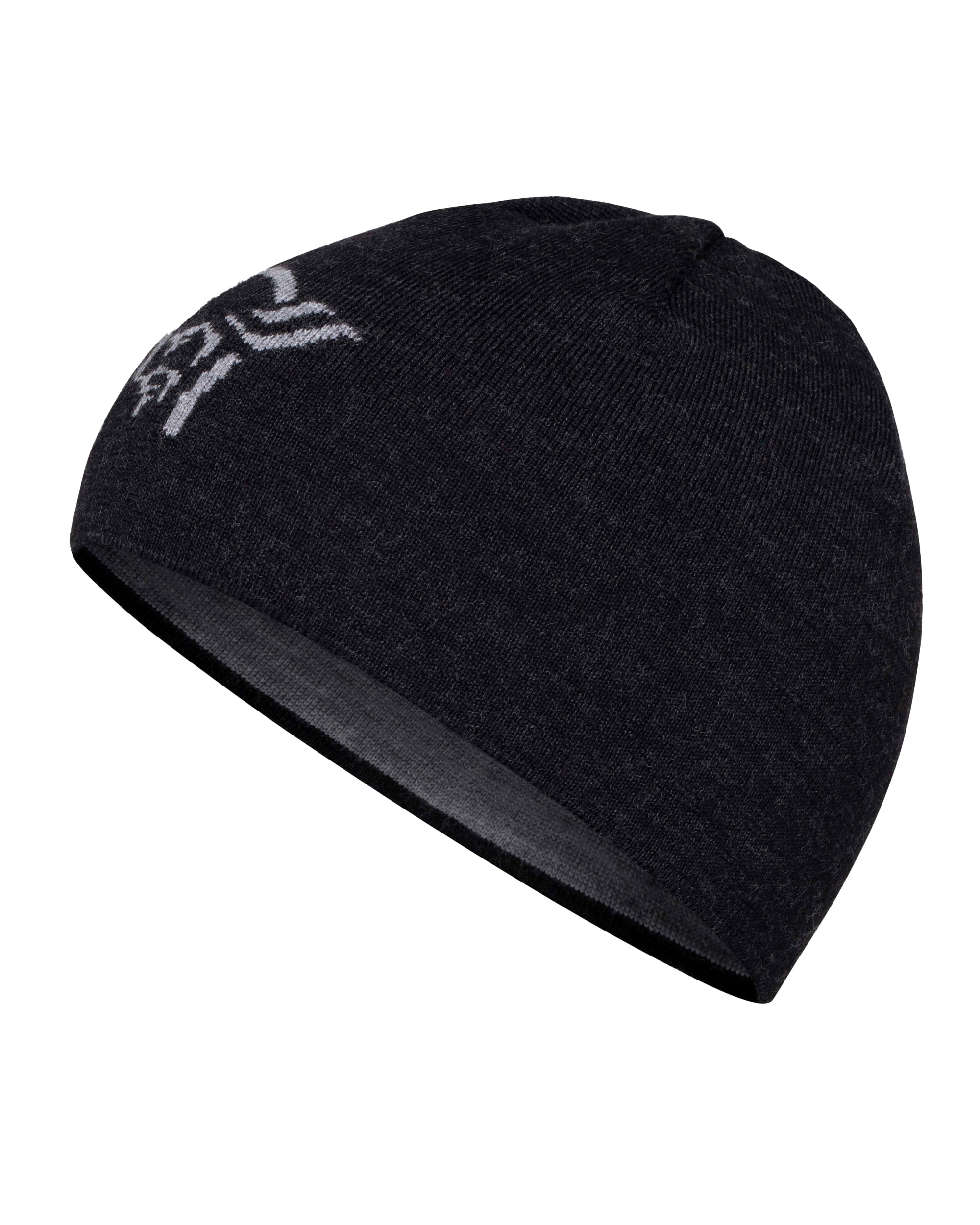 /29 Light MerinoUll Logo Beanie - Caviar Melange