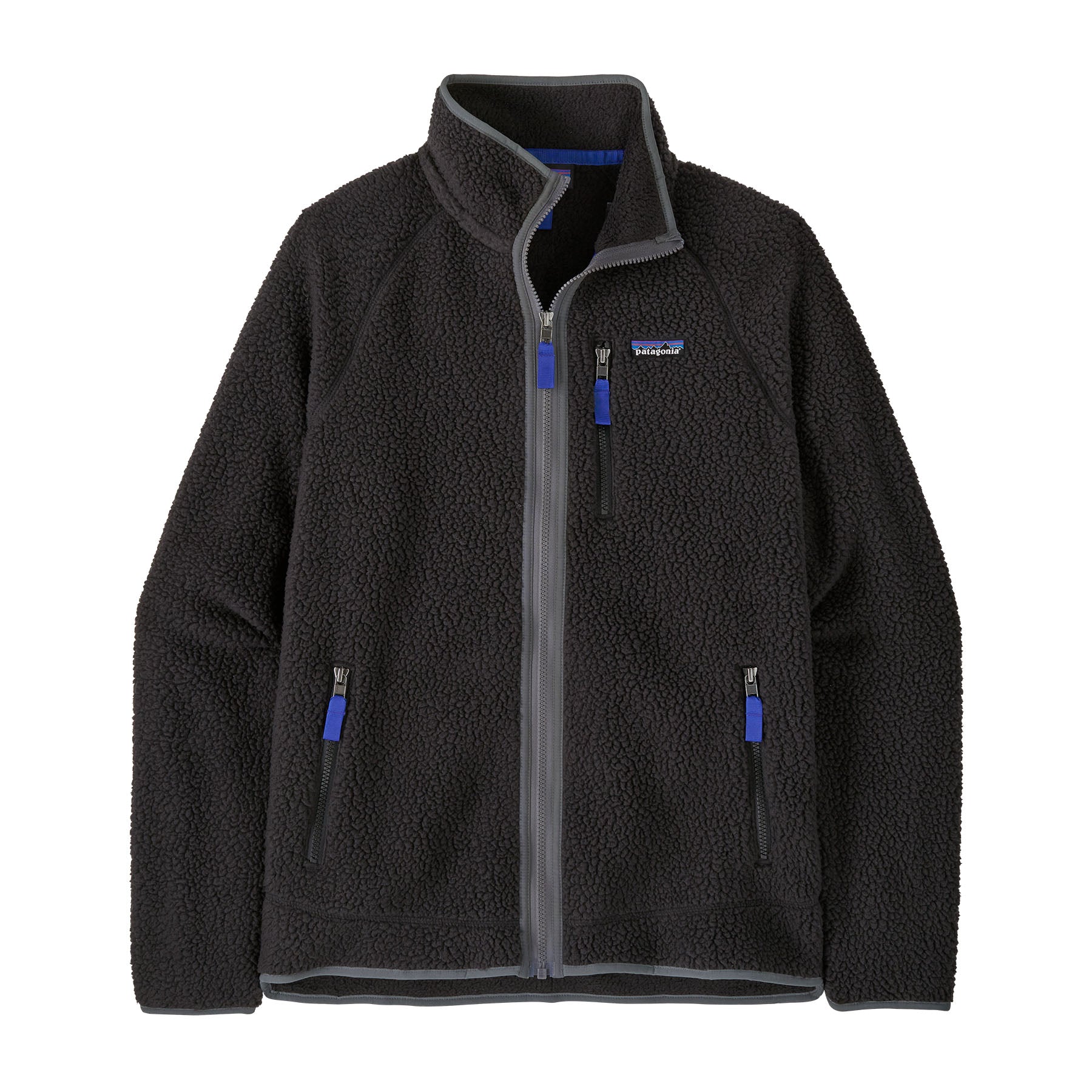 Retro Pile Jacket Mens - Black With Forge Grey