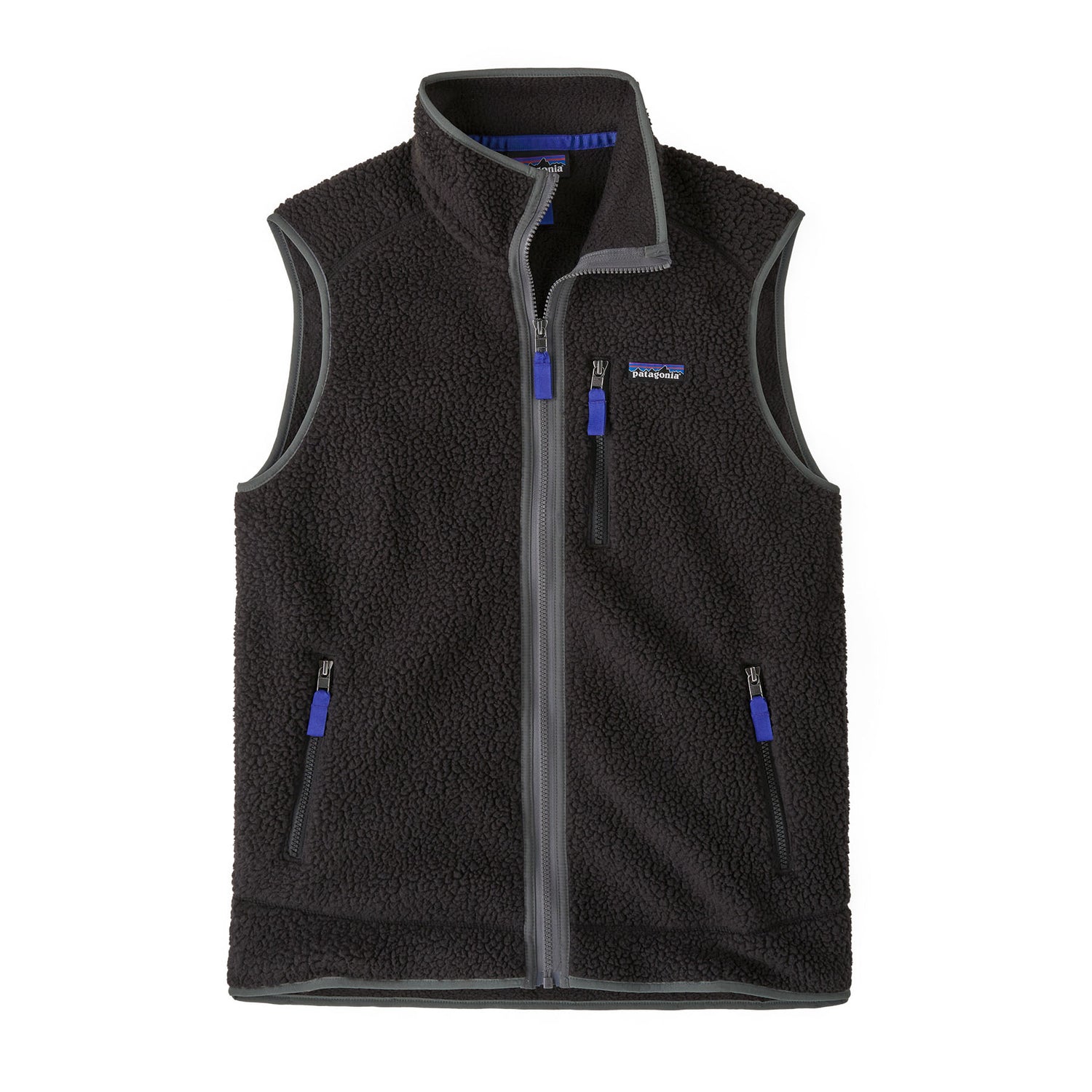 Retro Pile Vest Mens - Black With Forge Grey