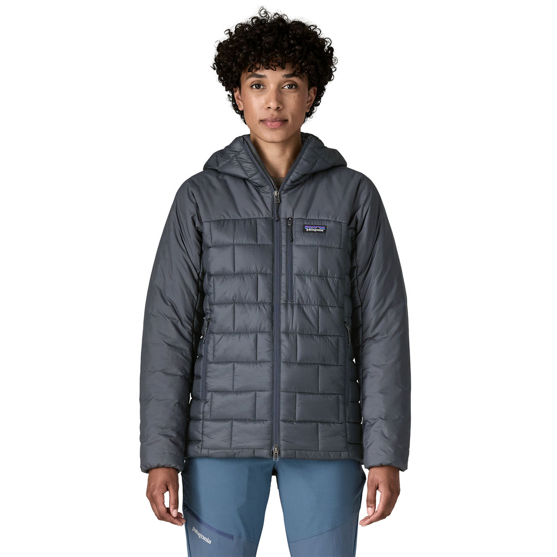 Hi-Loft Nano Puff Hoody Womens - Smolder Blue