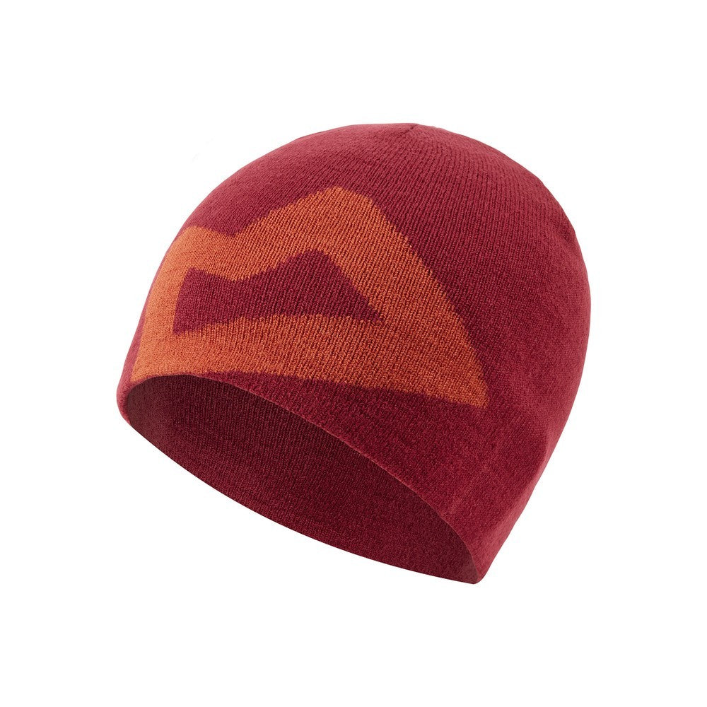 Branded Knitted Beanie Womens - Rhubarb/Red Rock