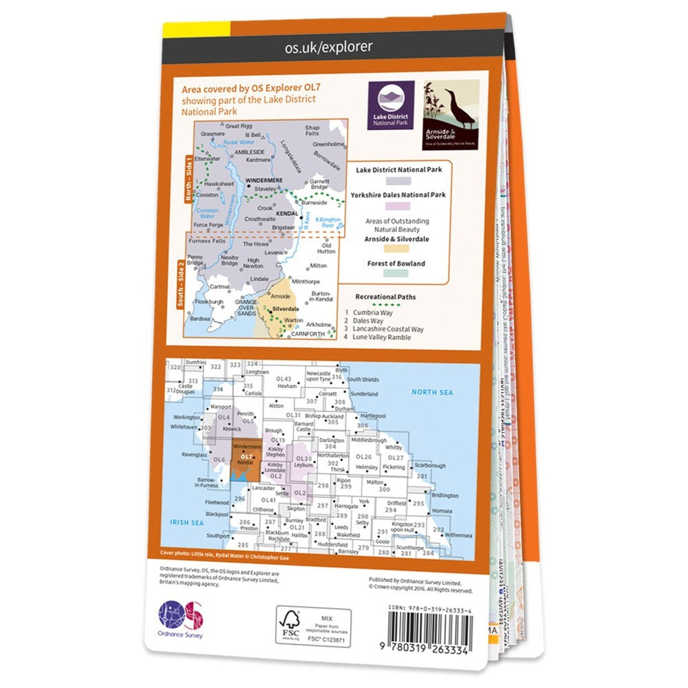 OL7 Explorer Map 2021: The English Lakes South-Eastern Area
