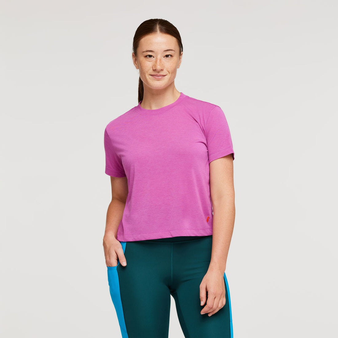 Paseo Travel Crop T-Shirt Womens - Foxglove