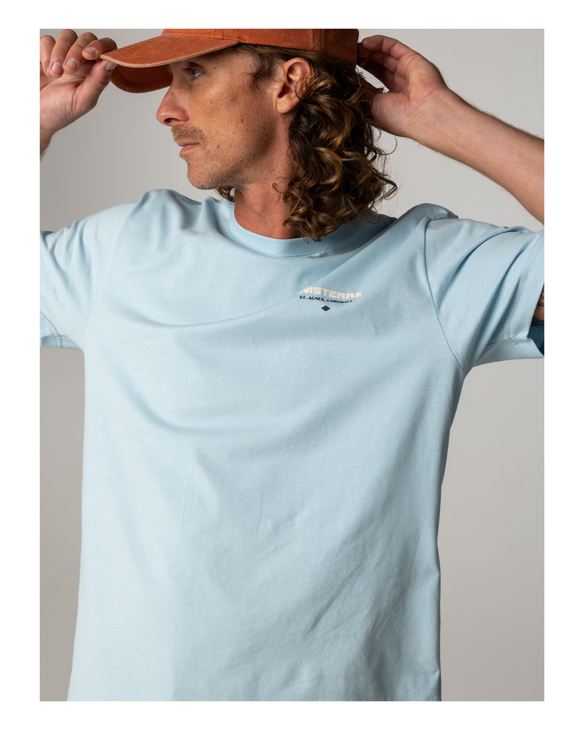 Letterpress SS Tee Mens - Sky