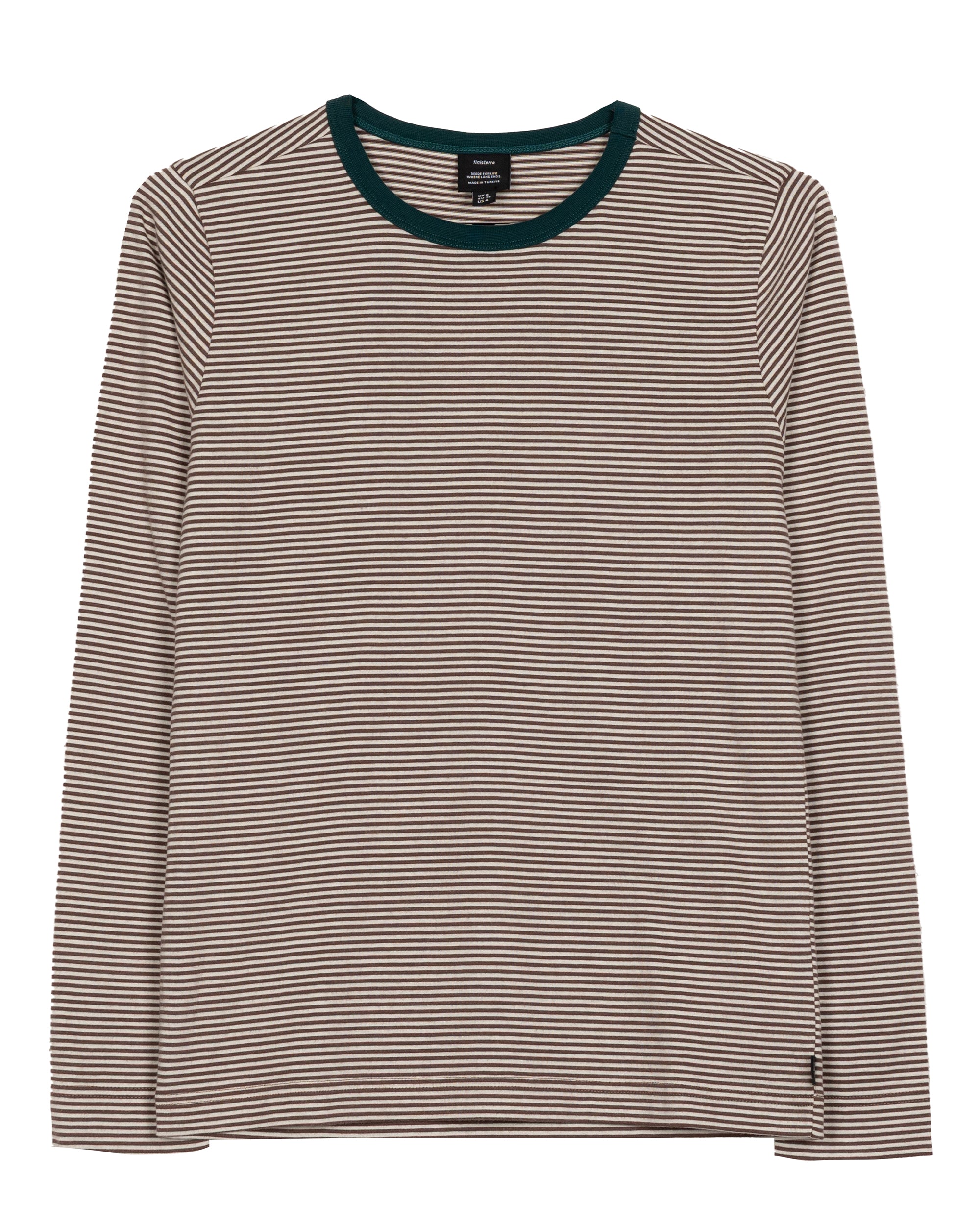 Eldon Stripe LS Tee Womens - Burnt Heather/Ecru/Dark Ocean
