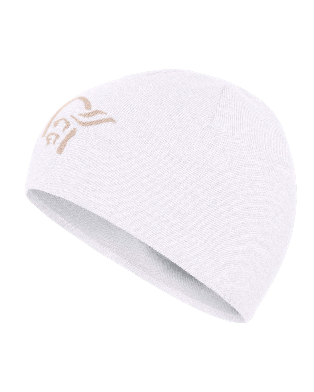 /29 Light MerinoUll Logo Beanie - Oatmeal