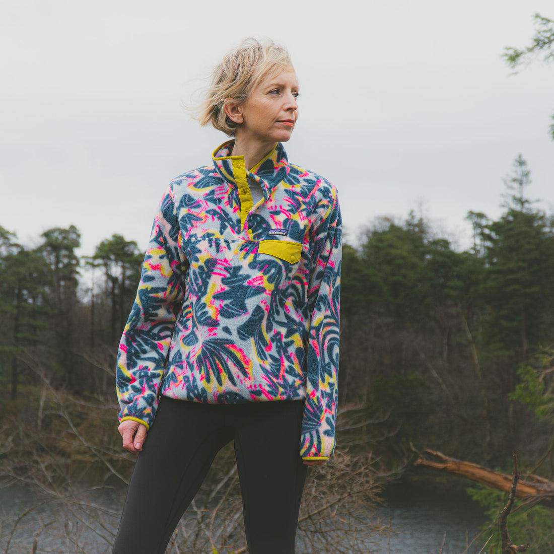 Lightweight Synchilla Snap-T Pullover Womens - Wild Botanist: Tidal Teal