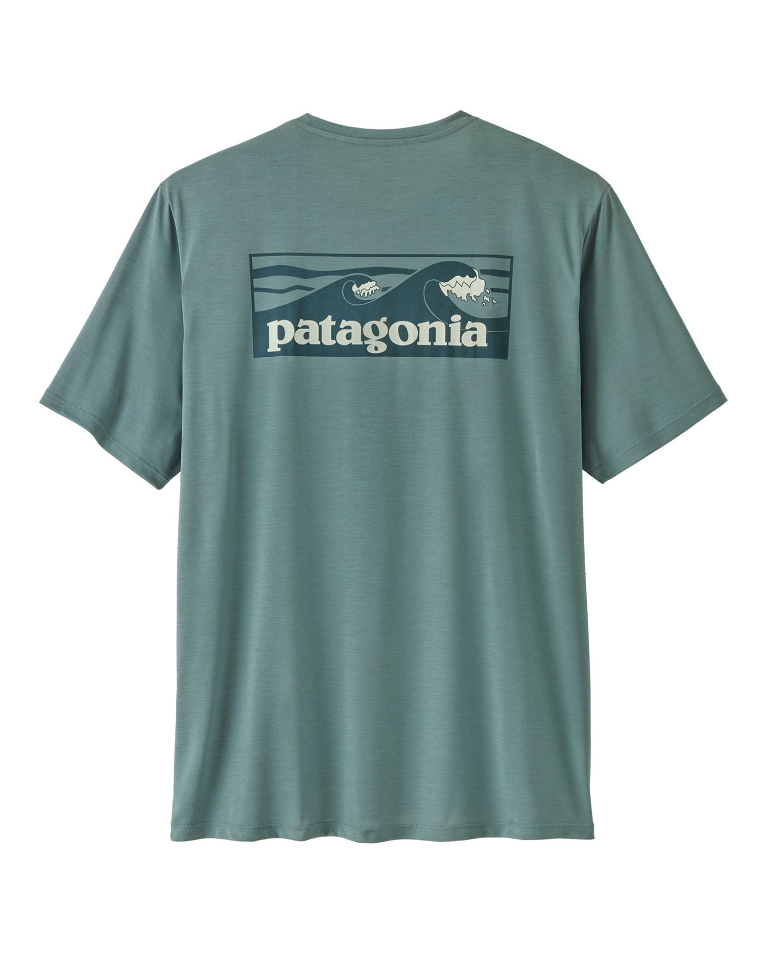 Capilene Cool Daily Shirt Mens - Boardshort Logo Blue Sage/Light Blue Sage X-Dye