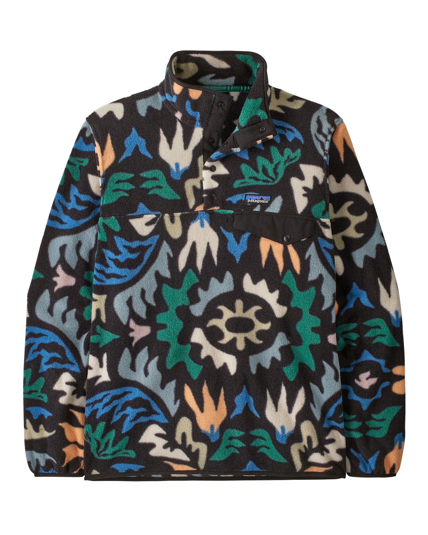 Lightweight Synchilla Snap-T Pullover Mens - Kaleido: Black