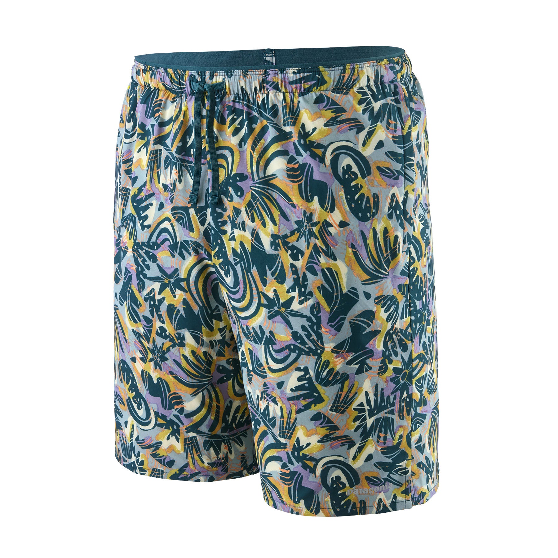 Multi Trails Shorts - 8 Inch Mens - Wild Botanist: Thermal Blue