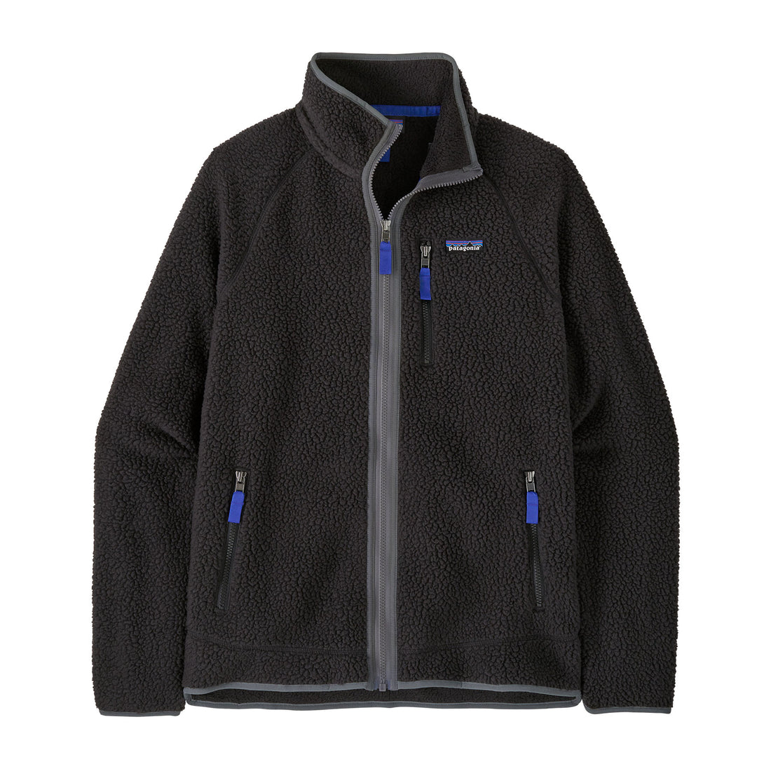 Retro Pile Jacket Mens - Black With Forge Grey