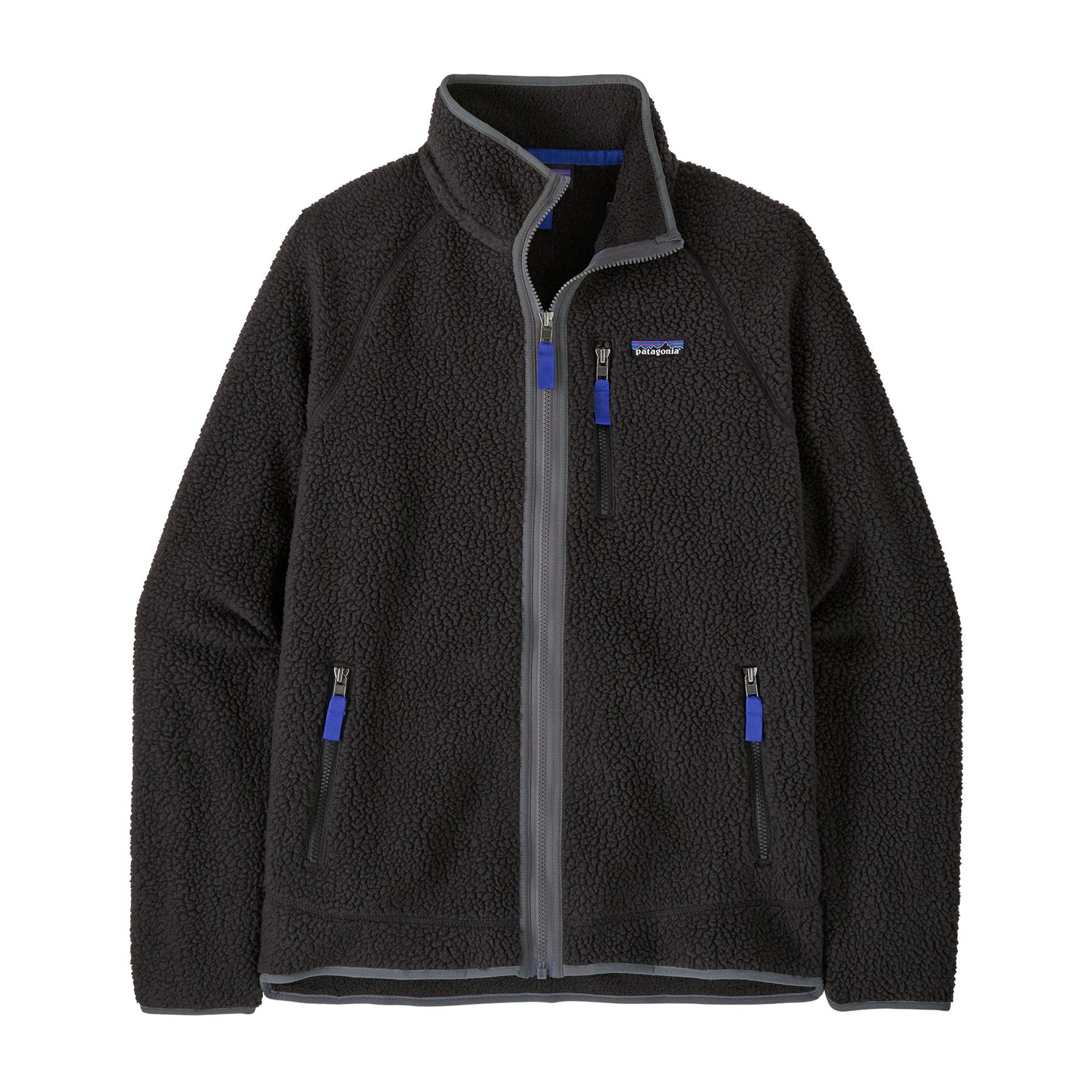 Retro Pile Jacket Mens - Black With Forge Grey