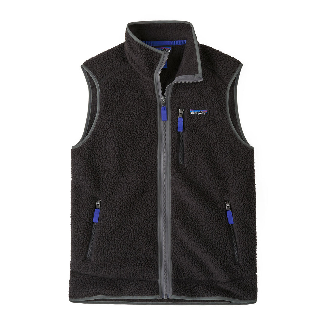 Retro Pile Vest Mens - Black With Forge Grey