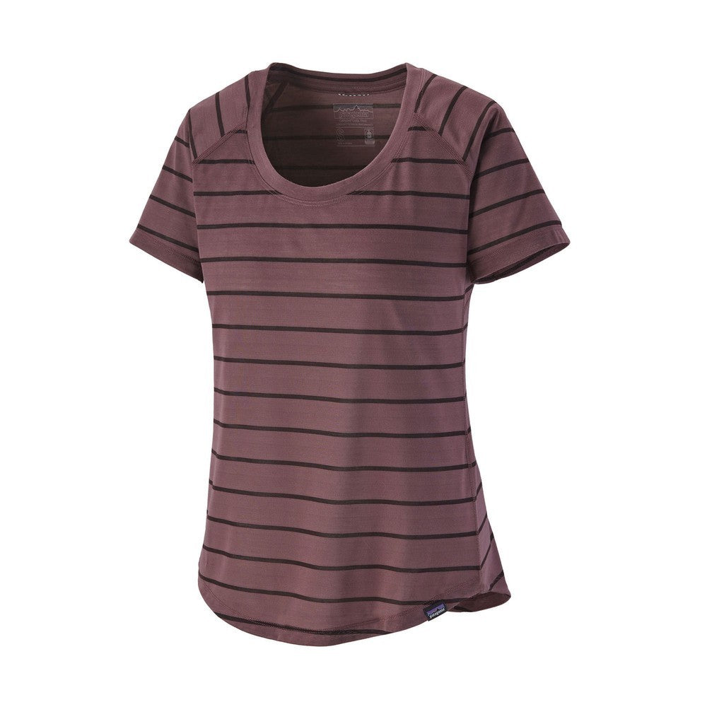 Cap Cool Trail Shirt Womens - Furrow Stripe: Dusky Brown