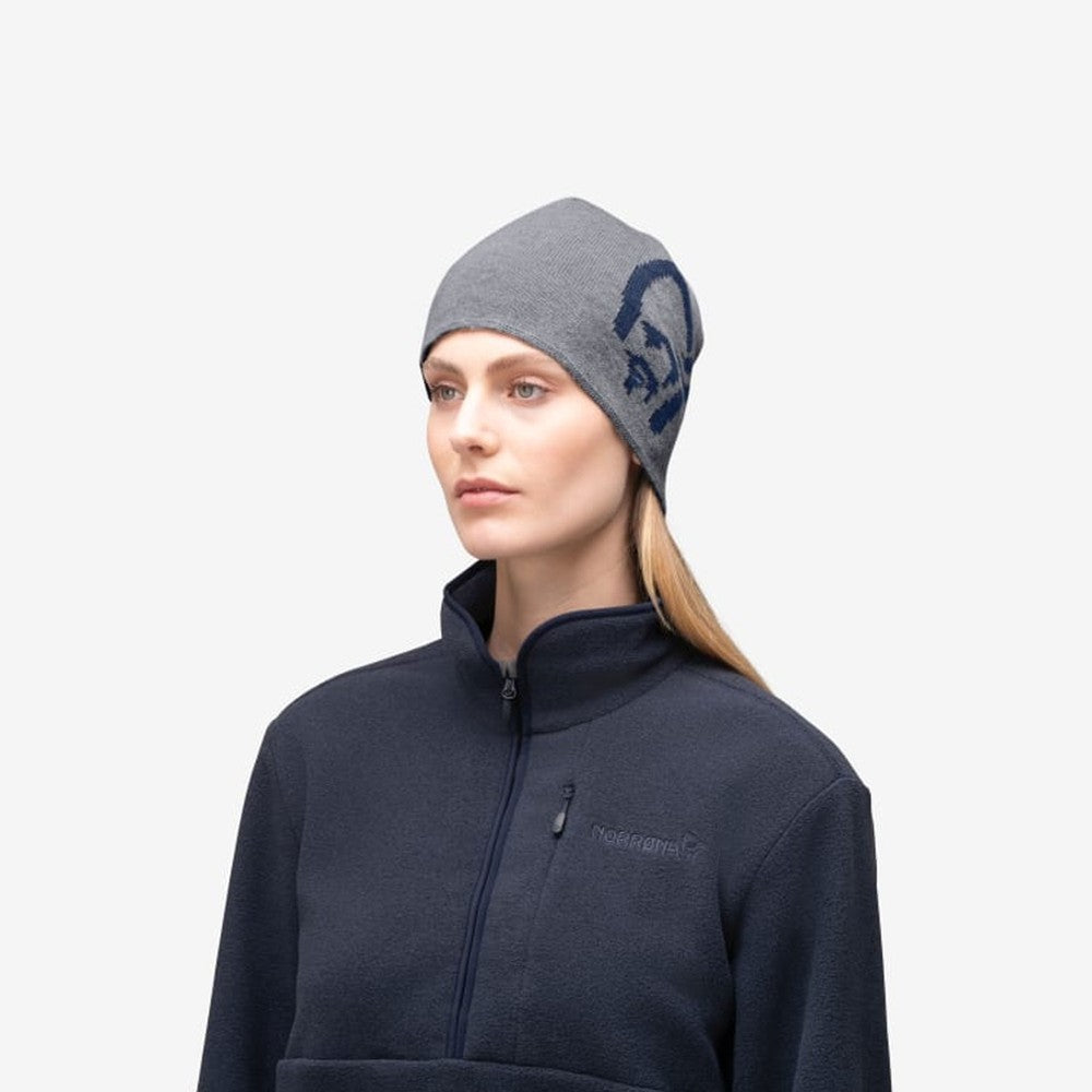 Cotton Logo Beanie - Grey Melange