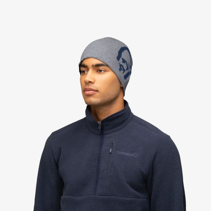 Cotton Logo Beanie - Grey Melange