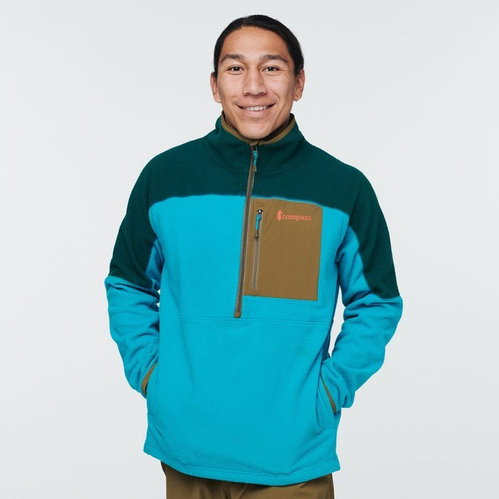 Abrazo Half-Zip Fleece Jacket Mens - Deep Ocean/Mineral Blue