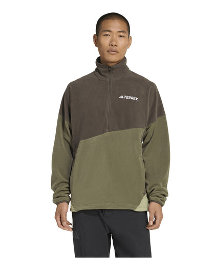 Multi Climawarm Fleece Anorak Mens - Shadow Olive/Olive Strata