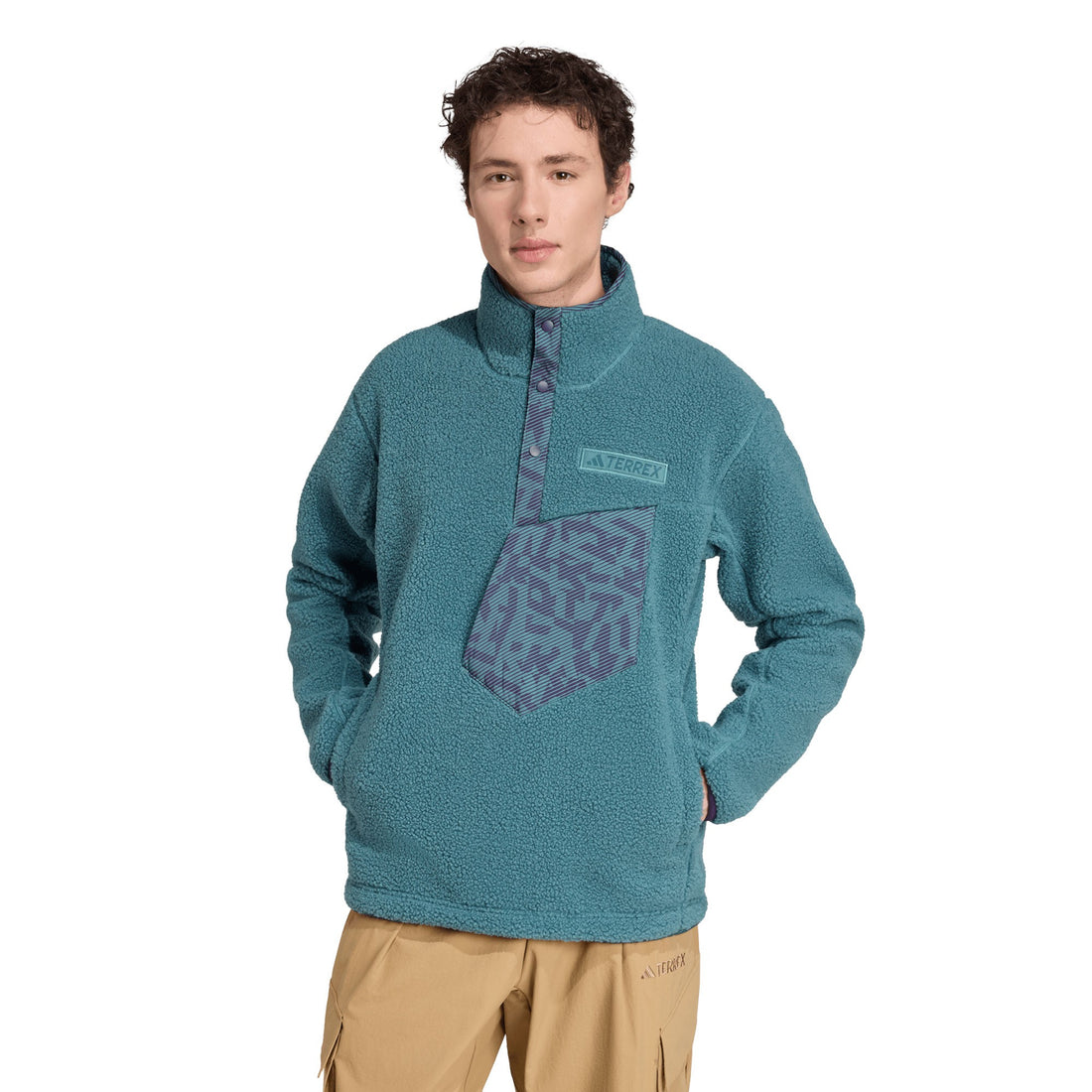 Xploric Pile Snap Fleece Mens - Preloved Teal