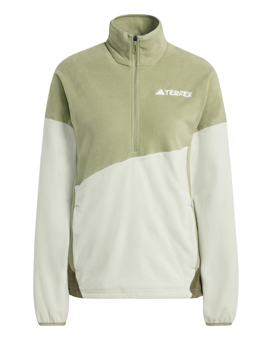 Multi Climawarm Fleece Anorak Womens - Tent Green/Halo Green