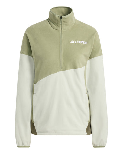 Multi Climawarm Fleece Anorak Womens - Tent Green/Halo Green