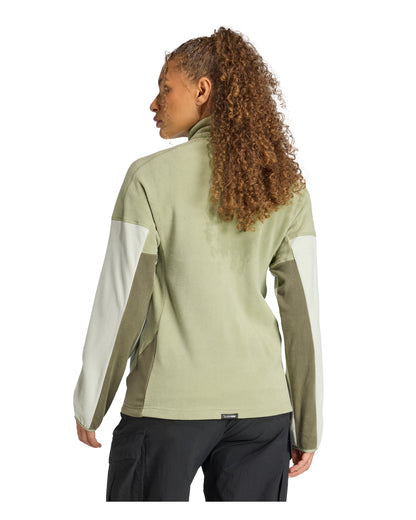 Multi Climawarm Fleece Anorak Womens - Tent Green/Halo Green