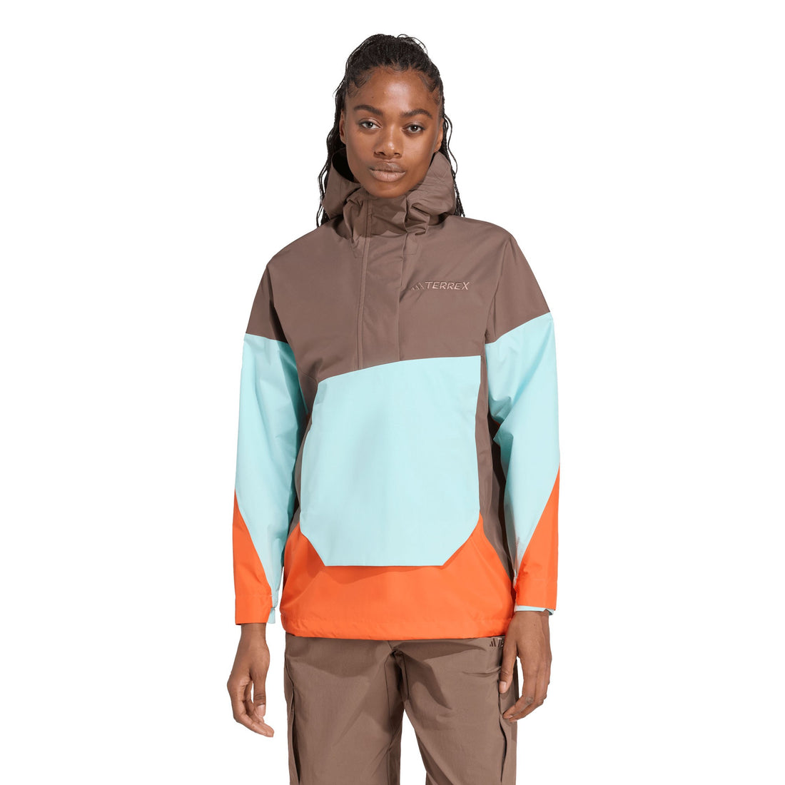 Xploric 2.5L Anorak Womens - Earth Strata/Semi Flash Aqua/Semi Impact Orange
