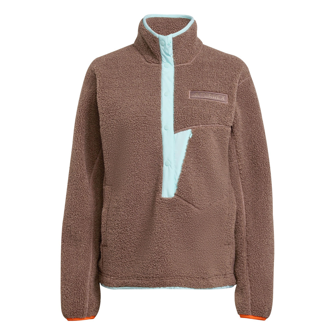 Xploric Pile Snap Fleece Womens - Earth Strata/Semi Flash Aqua