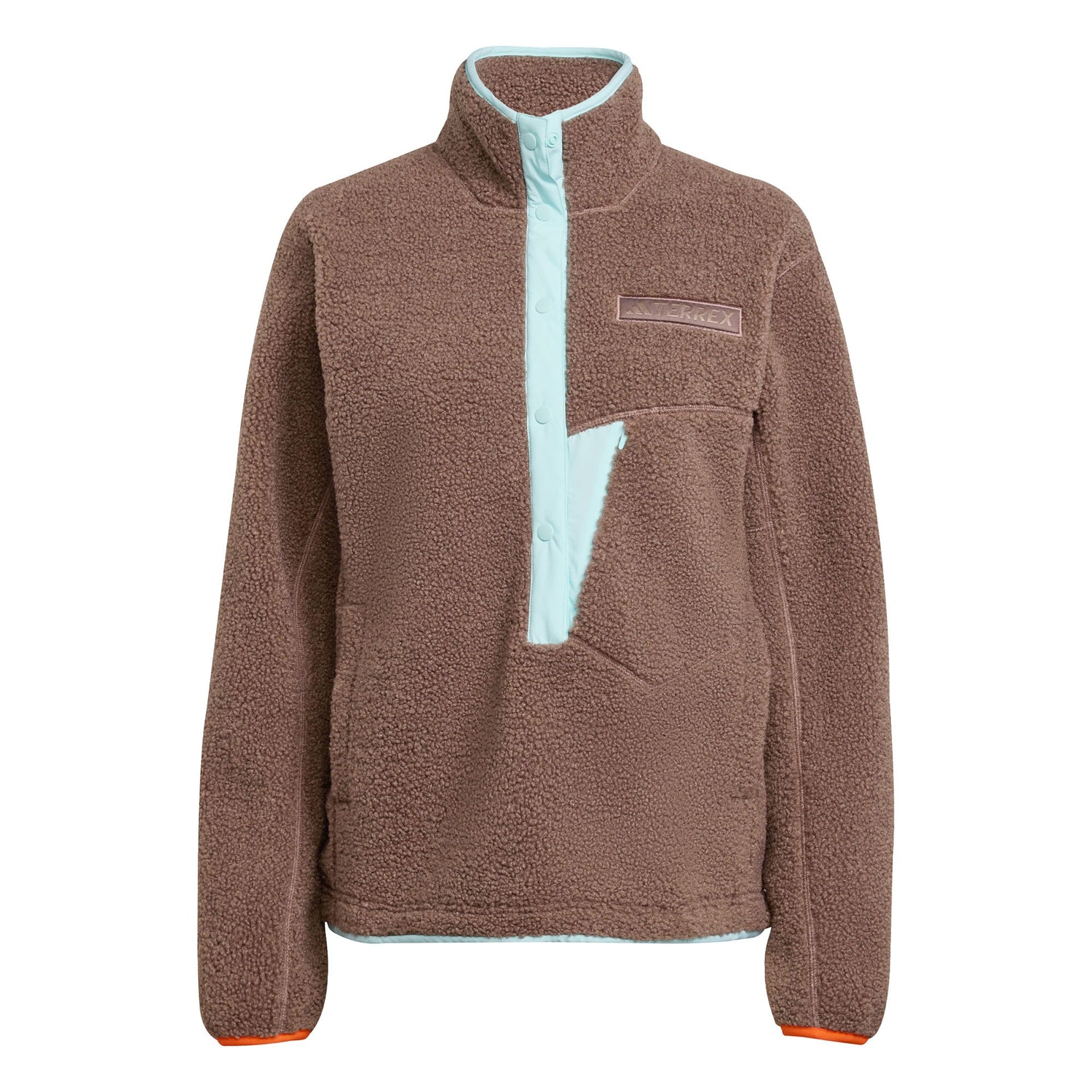 Xploric Pile Snap Fleece Womens - Earth Strata/Semi Flash Aqua