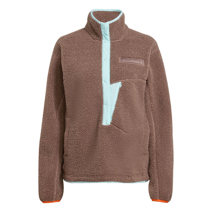 Xploric Pile Snap Fleece Womens - Earth Strata/Semi Flash Aqua