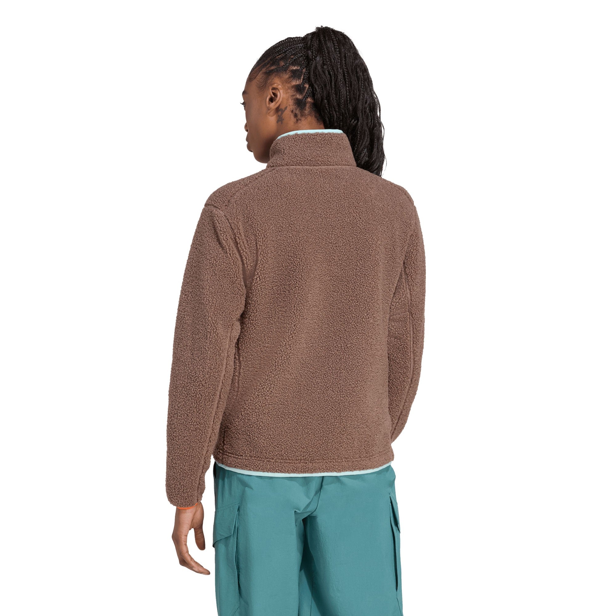 Xploric Pile Snap Fleece Womens - Earth Strata/Semi Flash Aqua