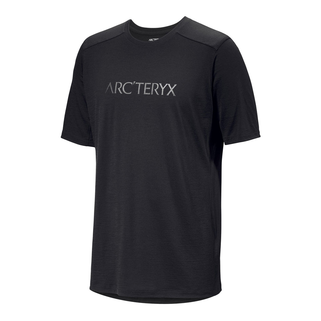 Ionia Merino Wool Arc Word Logo Shirt Mens - Black