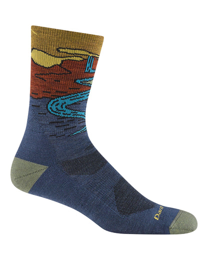 Chasing Waterfalls Micro Crew Lightweight Socks Mens - Denim