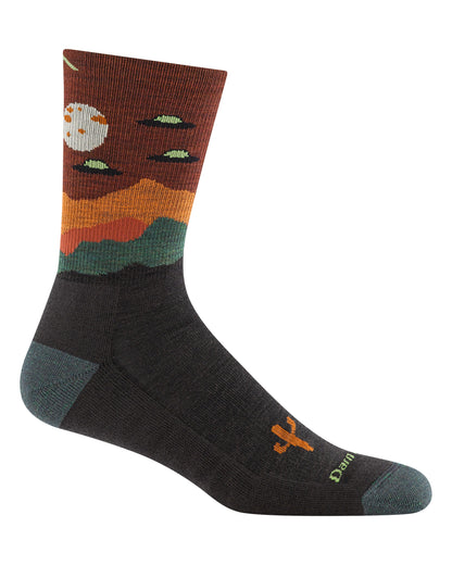 Spaced Out Micro Crew Lightweight Socks Mens - Walnut