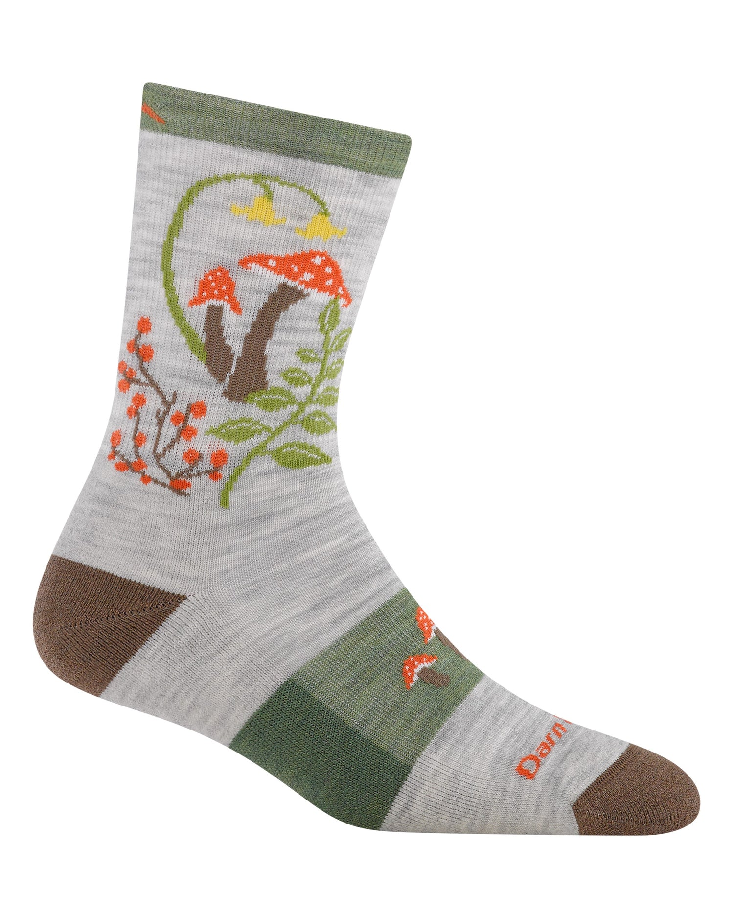 Mellow Mushrooms Micro Crew Lightweight Socks Womens - Ash