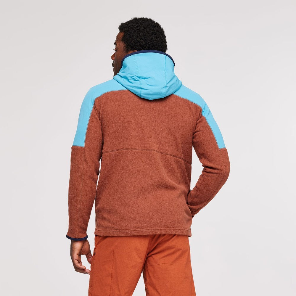 Abrazo Hooded Full-Zip Fleece Jacket Mens - Poolside/Acorn