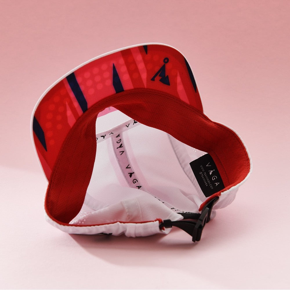 Feather Racing Cap - White/Neon Pink/Flame Red/Navy
