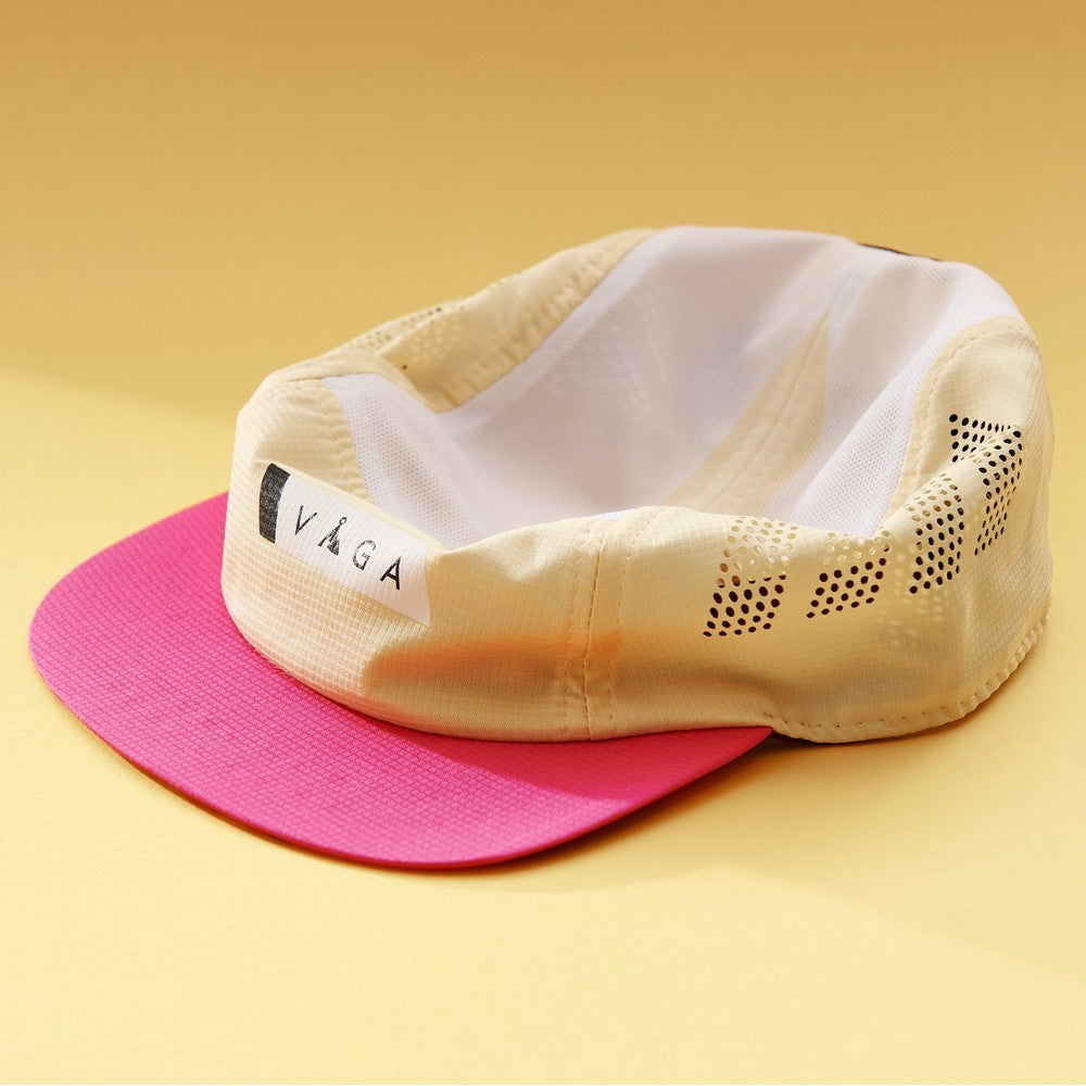 Feather Racing Cap - Poster Pink/Pale Yellow/White/Bordo