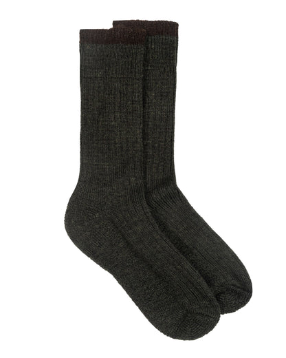 Bosun Sock - Olive Nep/Chestnut