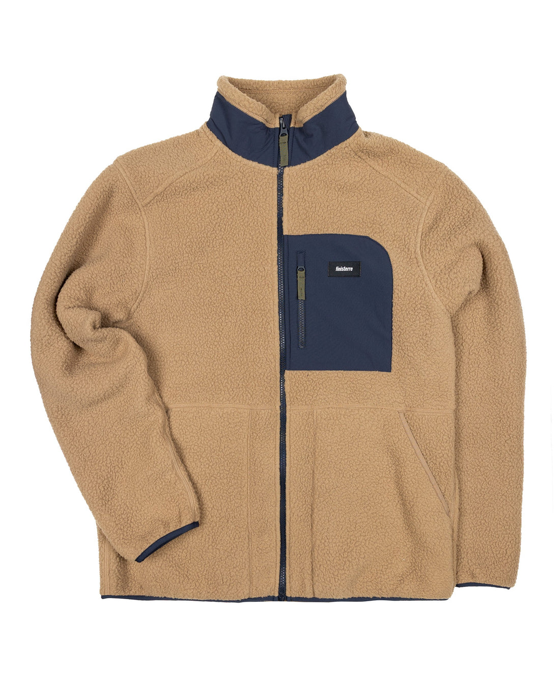 Bolster Fleece Full Zip Jacket Mens - Buckwheat/Navy