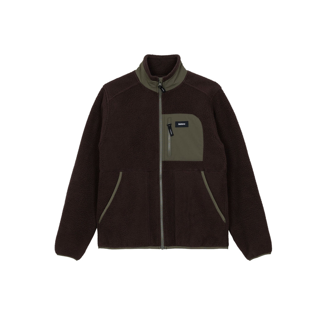 Bolster Fleece Full Zip Jacket Mens - Burnt Umber/Olive