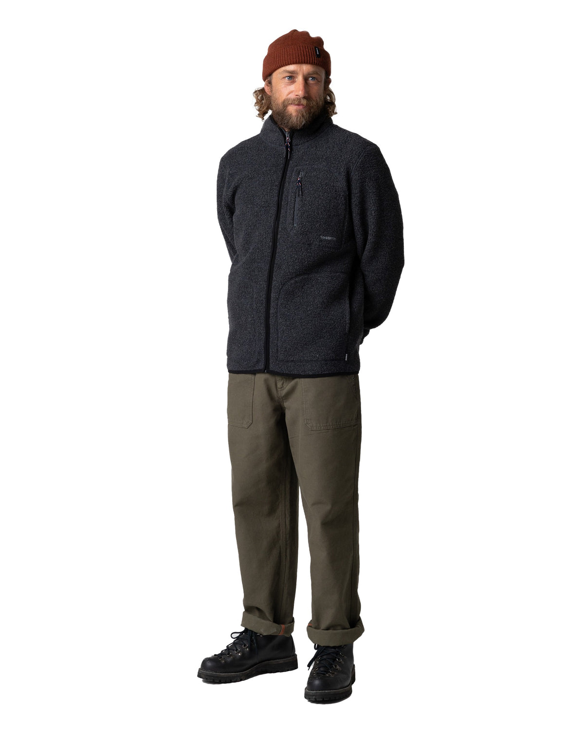 Portell Wool Fleece Jacket Mens - Slate