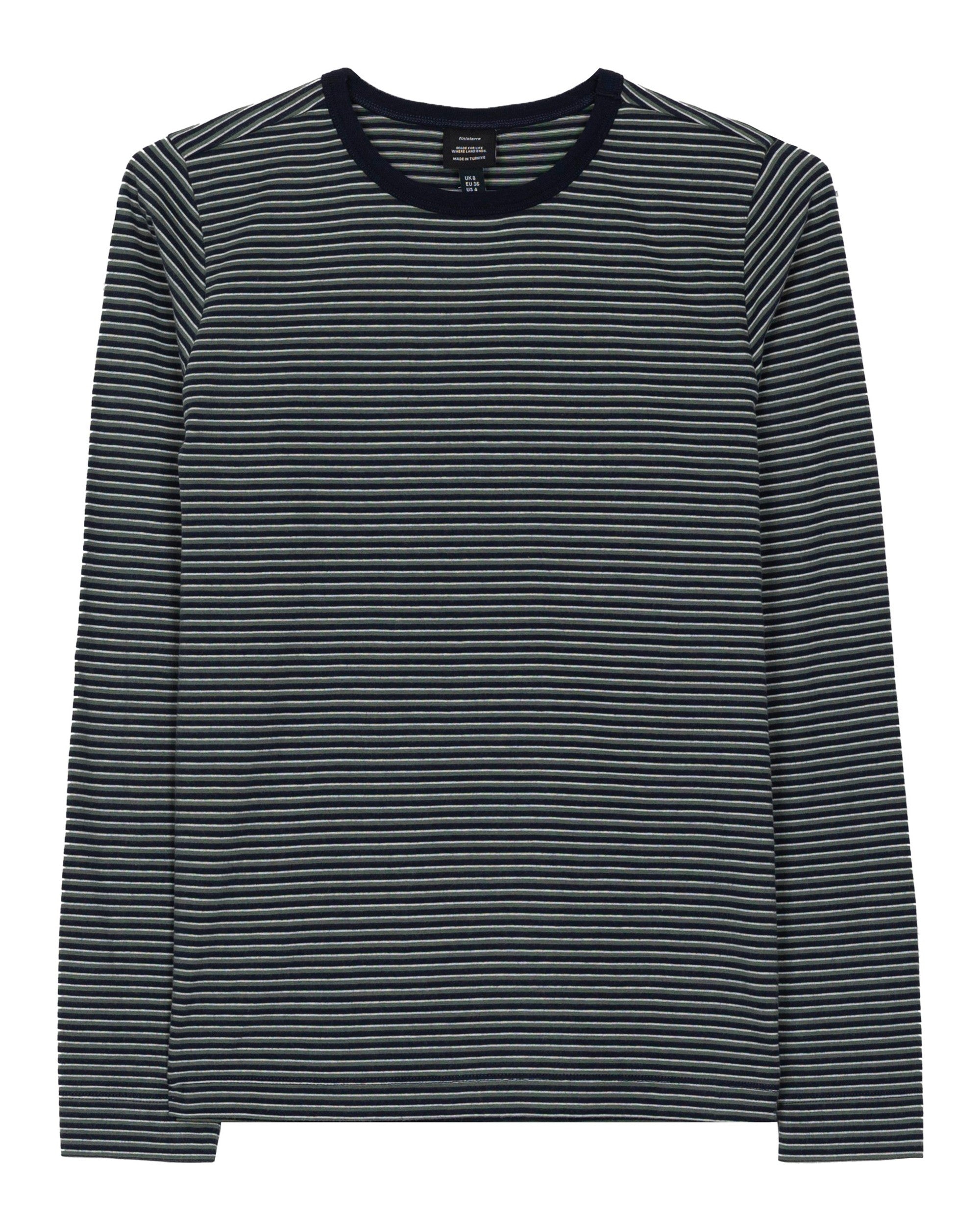 Eldon Stripe LS Tee Womens - Sailboat Green/Ecru/Navy