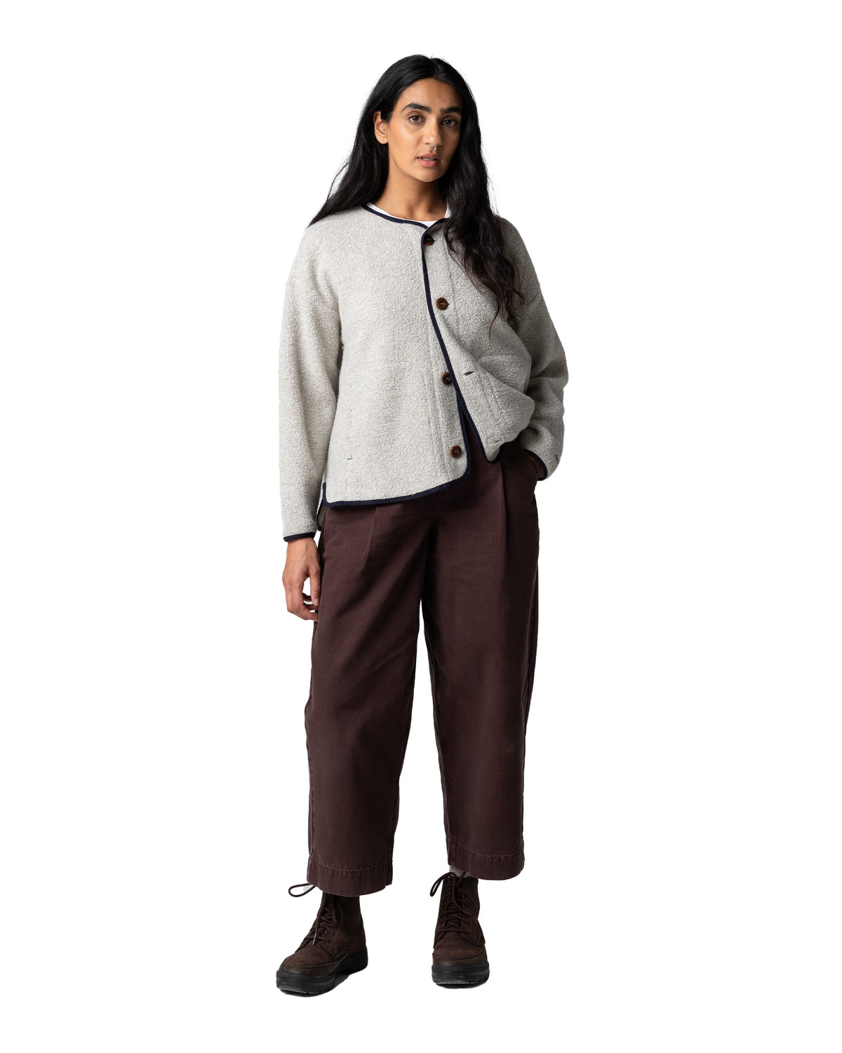 Elowen Button Through Cardigan Womens - Dove Grey