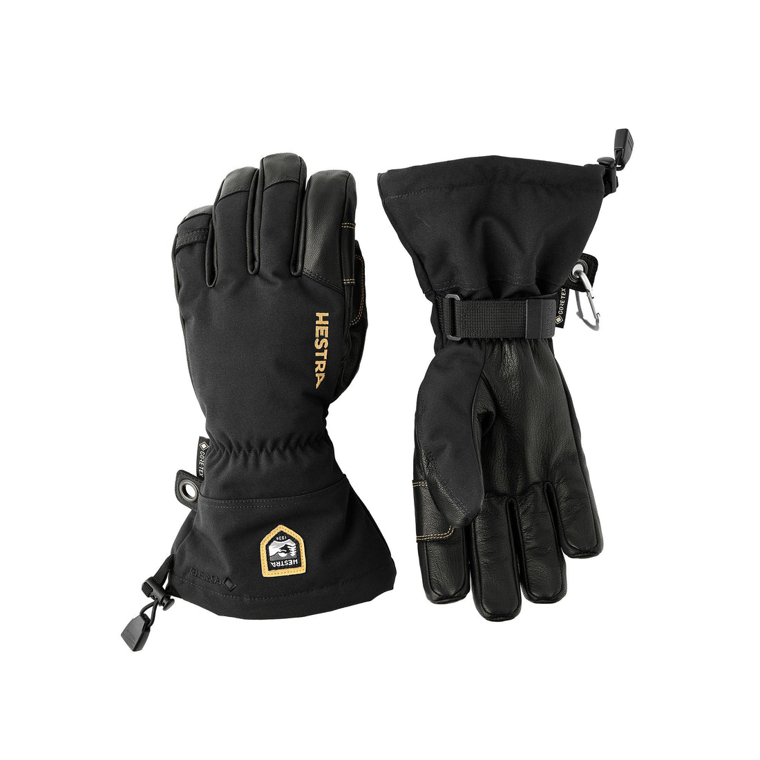 Army Leather Gore-Tex - 5 Finger Gloves - Black/Black