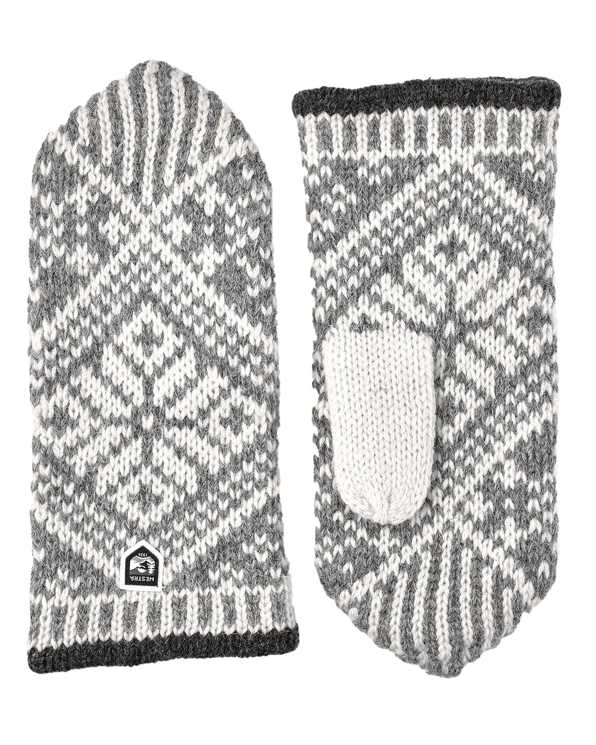Nordic Wool Mitt - Grey/Offwhite