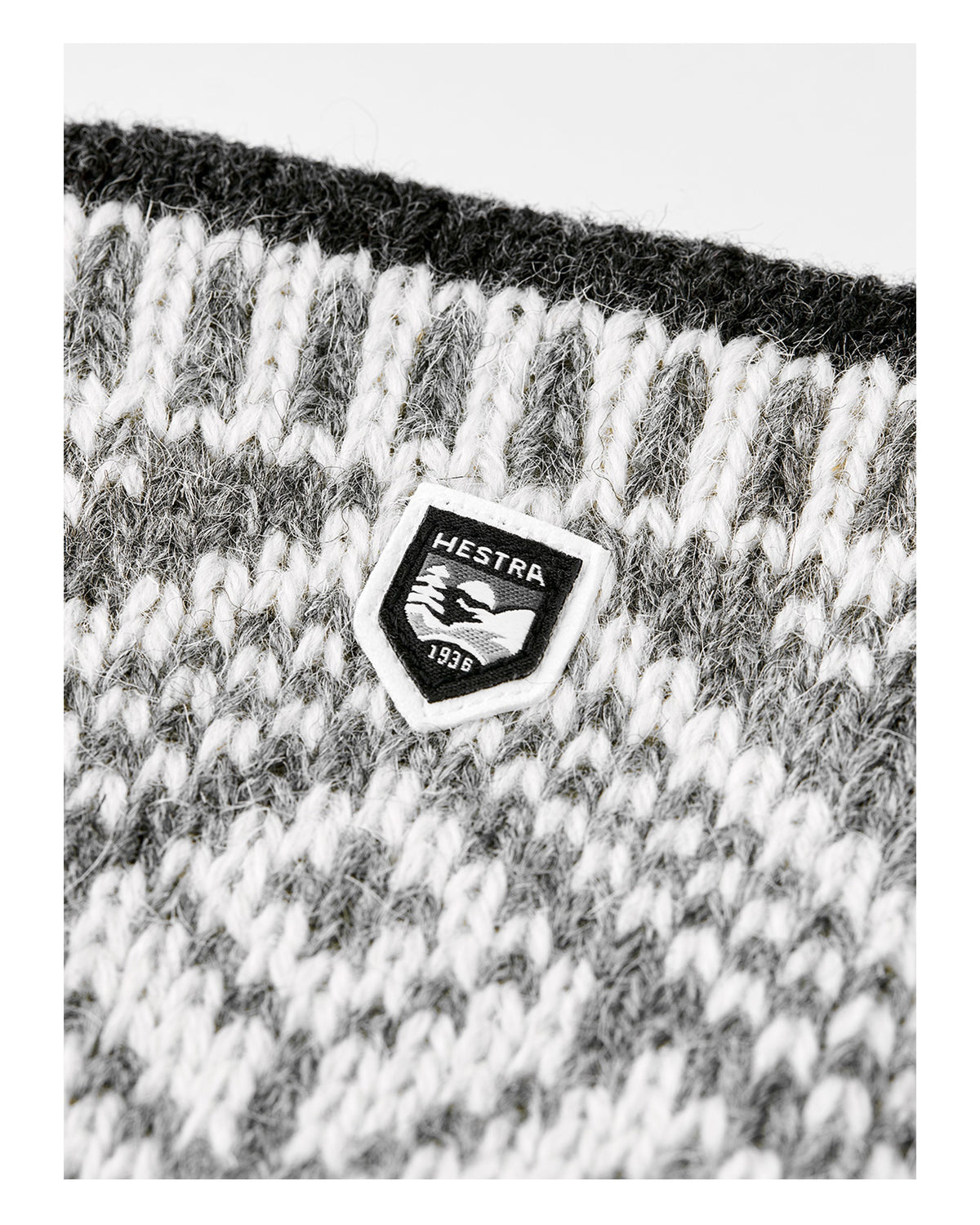 Nordic Wool Mitt - Grey/Offwhite