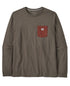 PATAGONIA - L/S Shop Sticker Pocket Responsibili-Tee - Marlow Brown