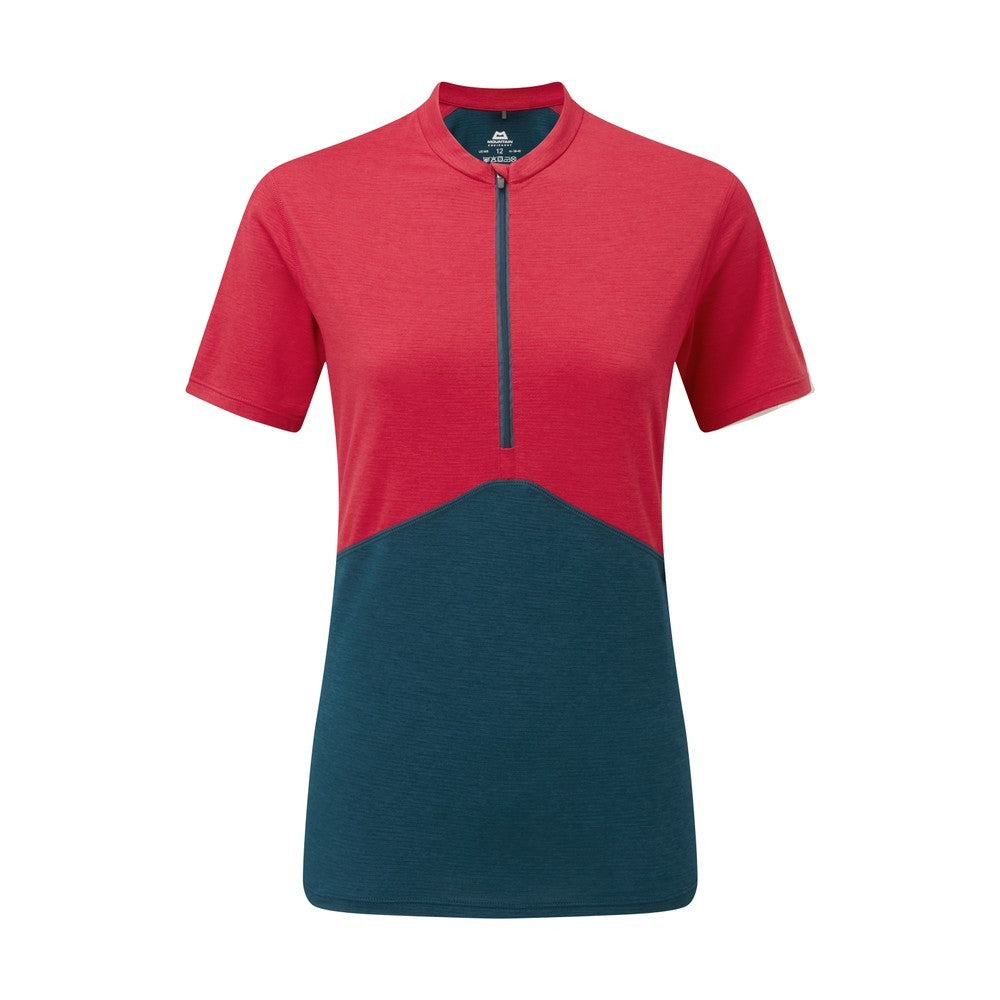 Nava SS Zip T Womens - Capsicum/Majolica