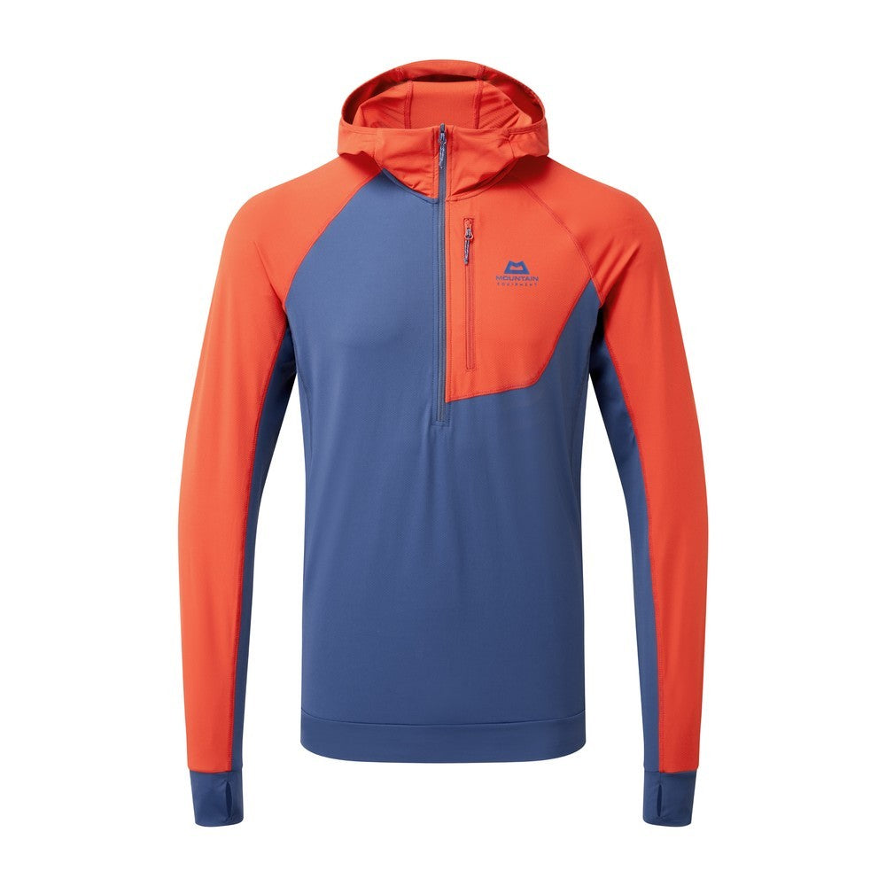 Aiguille Hooded Top Mens - Dusk/Red Rock